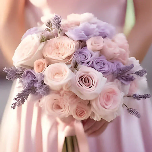 Soft Orchid Light Pink Bridal Bouquet – Elegant Wedding Roses